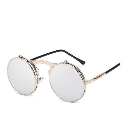 Round Frame Flip-Top Sunglasses and Sunglasses