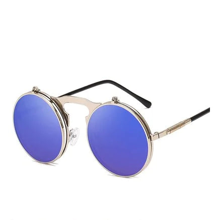 Round Frame Flip-Top Sunglasses and Sunglasses