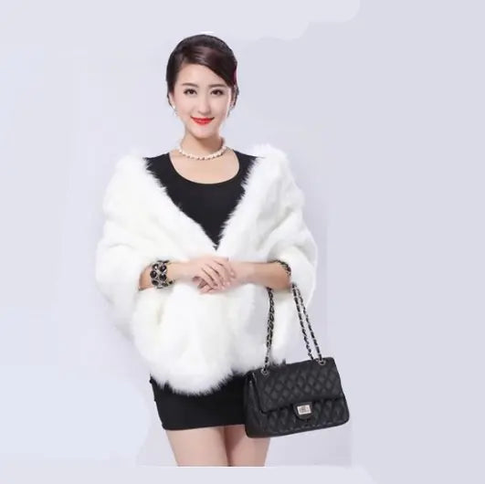 Faux Fur Short Jacket for Bridesmaids and Cozy Wrap