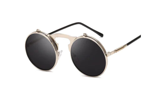 Round Frame Flip-Top Sunglasses and Sunglasses