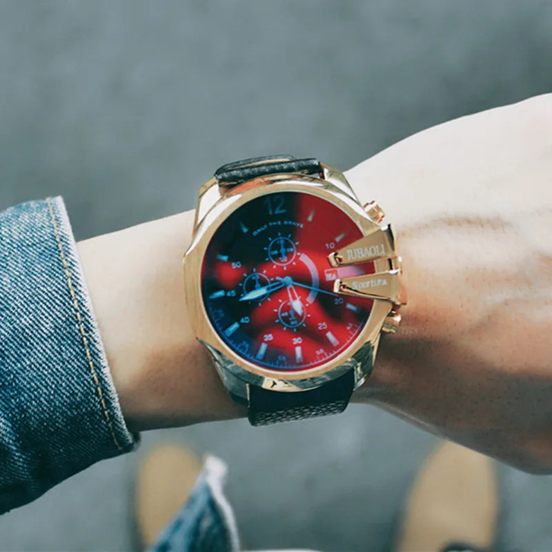 Top Brand Chronograph Watches Men Large Dial Multifunction Military Quartz Business Creative Sports Wristwatch Relogio Masculino