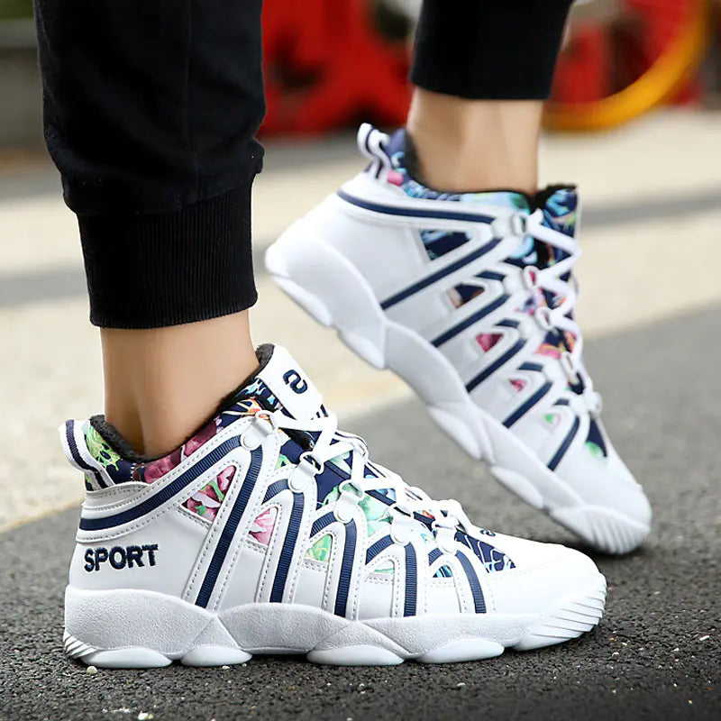 Winter Basketball Sneakers for Couples - Trendy Casual Shoes