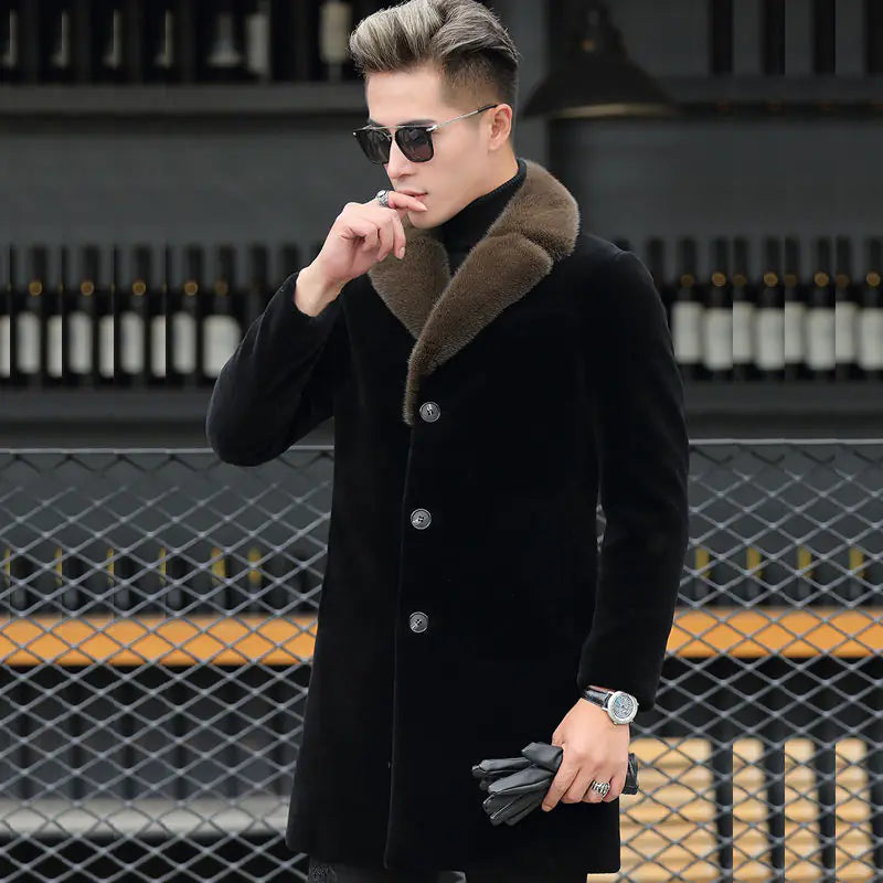 Men's Medium Length Mink Fur Coat