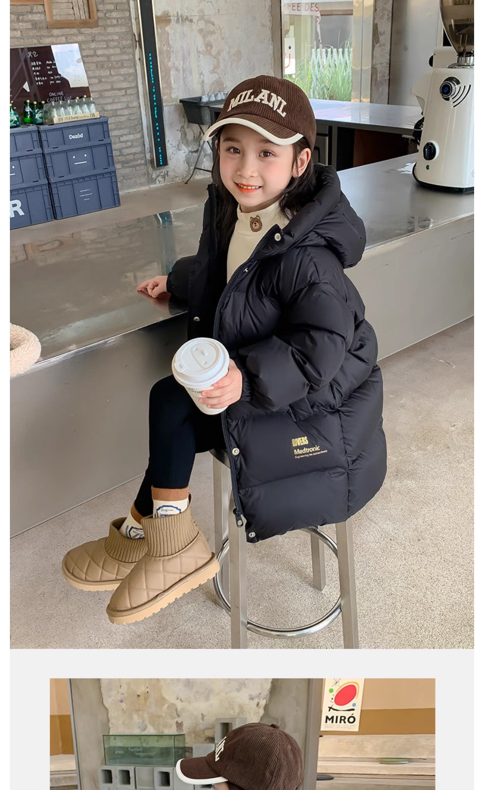 -30℃ Kids Winter Girls Padded Jackets Thick Warm Waterproof Shiny Hooded Coats Children Outerwear Clothes Teen Parka 5-14 Years