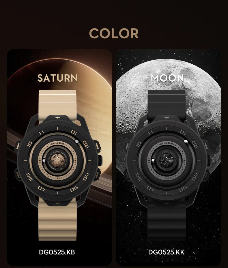 DANIEL GORMAN Red Planet Design Quartz Watch for Men Waterproof Luminous Sport Wristwatch with Magnetic Bead Pointers DG0525Red