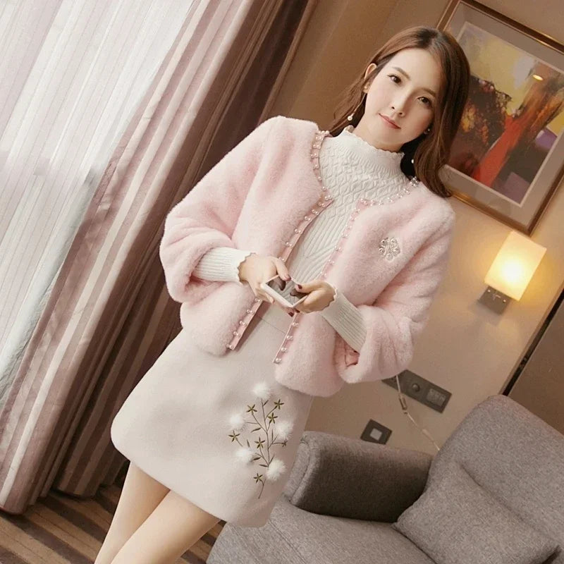 Jacket Women Faux Fur Coat Autumn And Winter Imitation Fur Short Coat Overcoat Women's Clothes Veste Femme