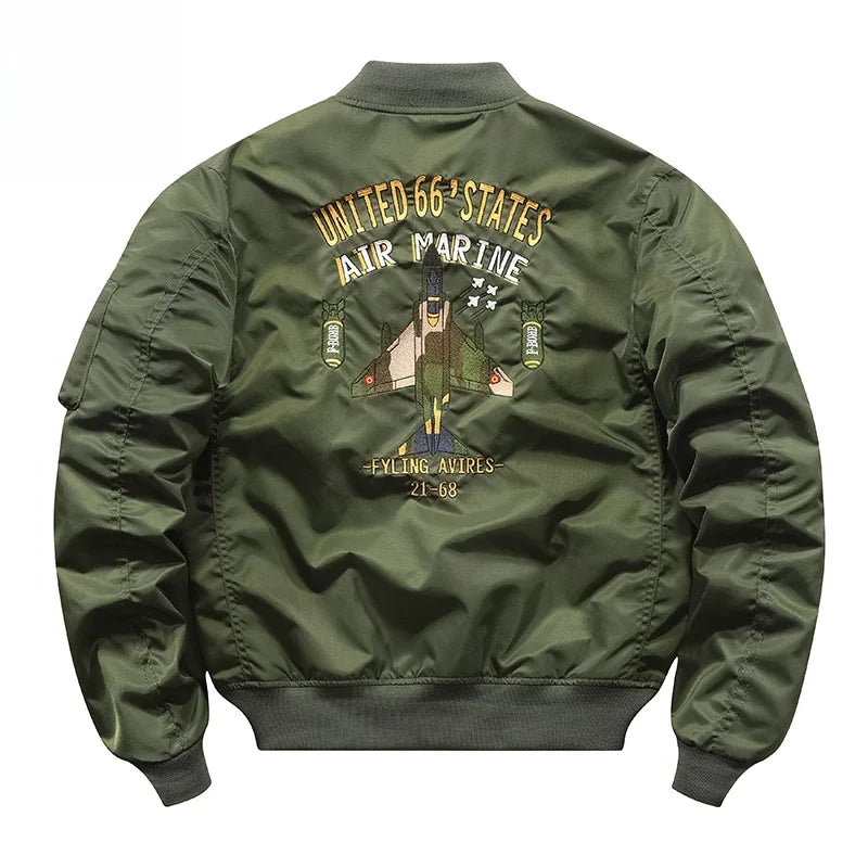 Men's Jacket Spring and Autumn Air Force MA1 Pilot Jacket Heavy Industry Embroidery Motorcycle American Fashion Baseball Jacket