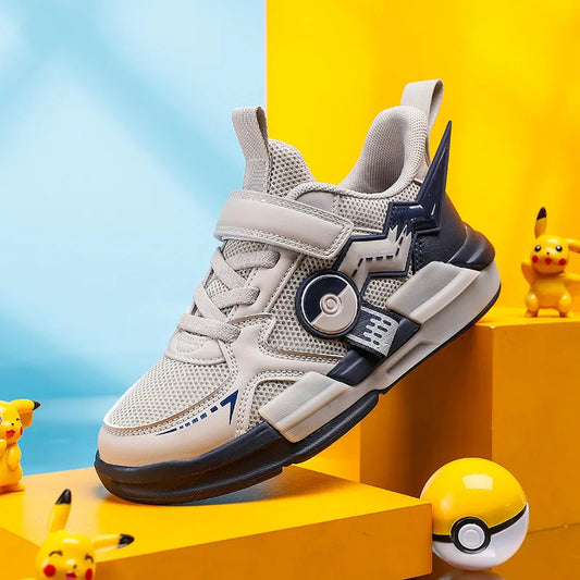 Pokemon Pikachu Children Sports Shoes Spring and autumn Fashion Anime Boy Sneakers Student Breathable Non-slip Running Shoe