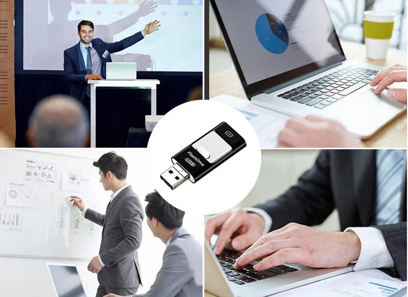 3-in-1 2TB Mobile Phone Usb Flash Drive 64g Push-pull Suitable For Apple Usb Flash Drive Large Capacity Android Computer Gift