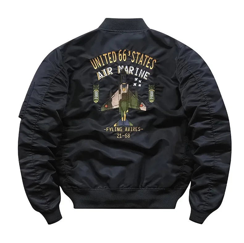 Men's Jacket Spring and Autumn Air Force MA1 Pilot Jacket Heavy Industry Embroidery Motorcycle American Fashion Baseball Jacket