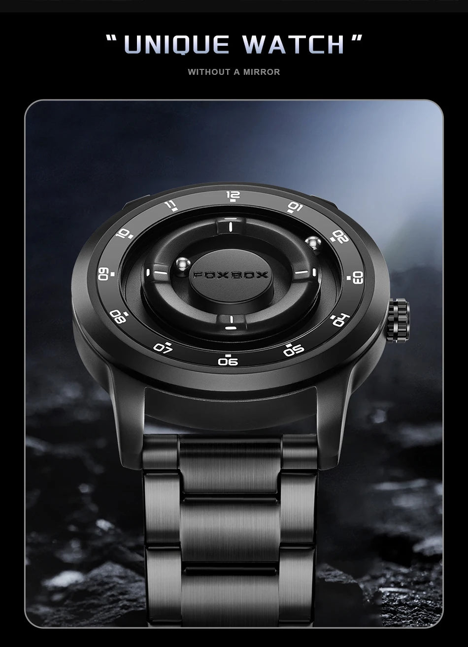 Foxbox 2025 Luxury Watches Men Creative Scrolling Beads Quartz Wristwatches Fashion Waterproof Magnetic Force Mens Watch Reloj