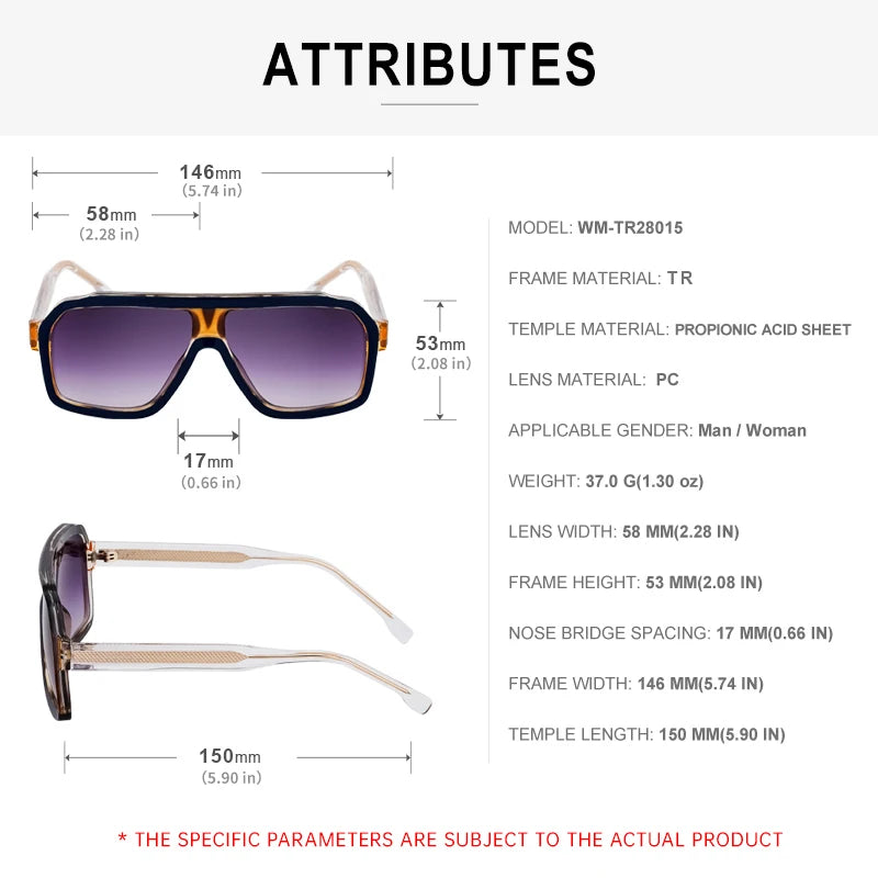Classic Oversized Square Sunglasses Men 2024 Luxury Brand Trendy Metal Big Frame Goggles Eyewear Stylish Sun Glasses For Ladies