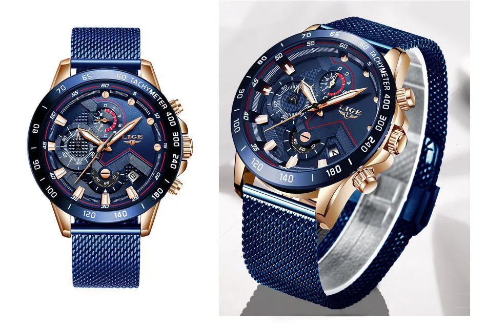 LIGE New Rose Gold Women Watch Top Brand Luxury Watch Women Quartz Sport Women's Bracelet Watches Waterproof Relogios Feminino