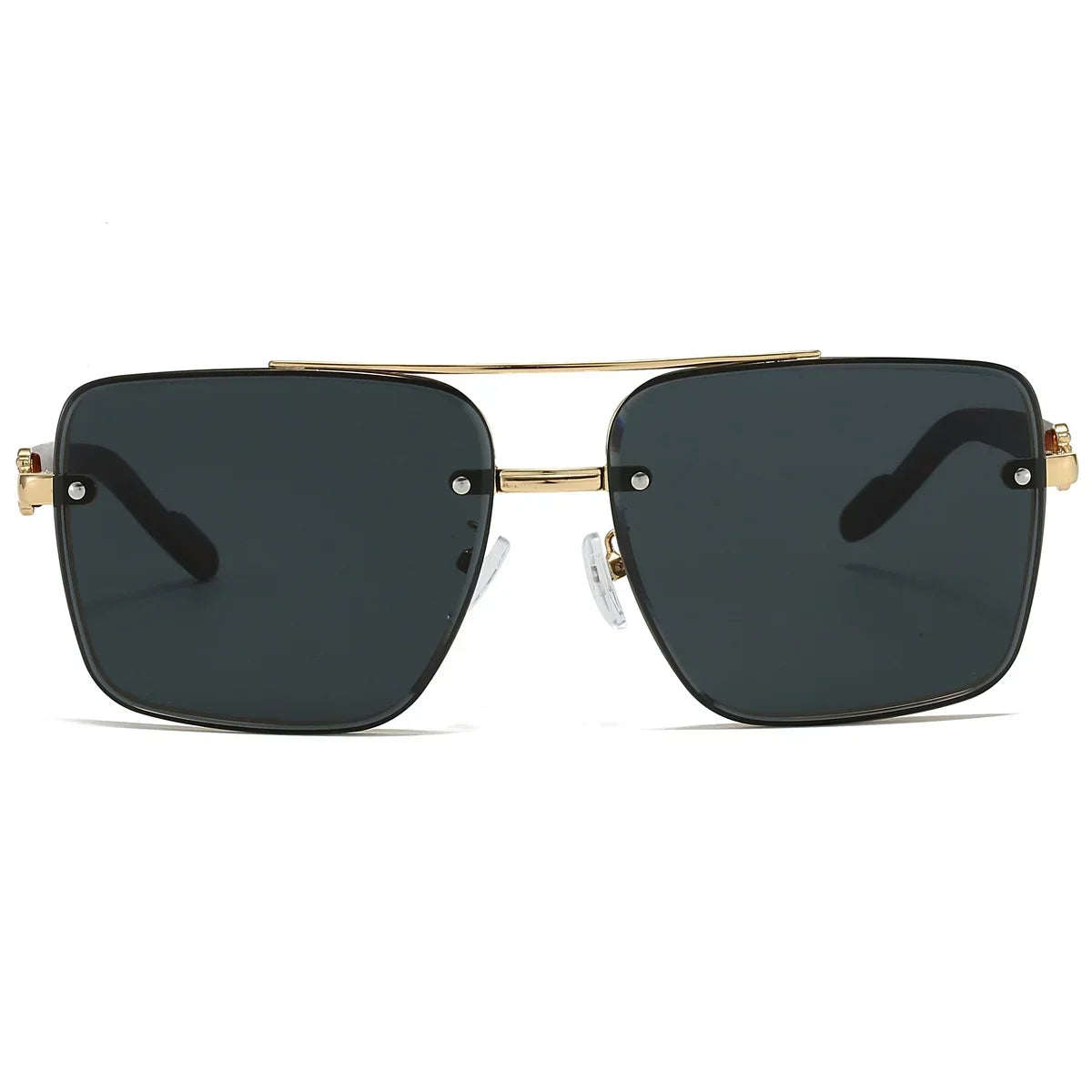 KAMMPT Fashion Retro Square Metal Shades Women's Original Brand Design Driving Sunglasses New Double Bridge Pilot Sun Glasses