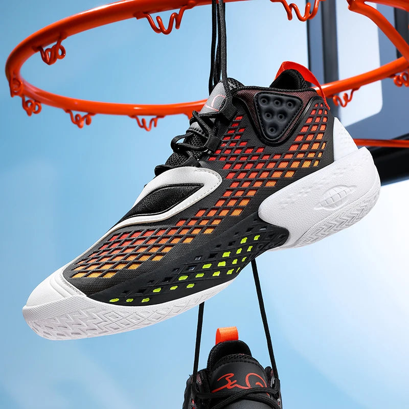 High-quality Men's Basketball Shoes Women Reflective Basketball Sneakers Men Outdoor Rubber Anti Slip Sports Training Shoes Male