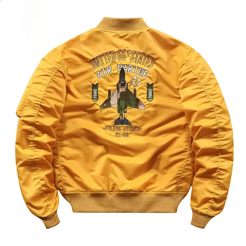 Men's Jacket Spring and Autumn Air Force MA1 Pilot Jacket Heavy Industry Embroidery Motorcycle American Fashion Baseball Jacket
