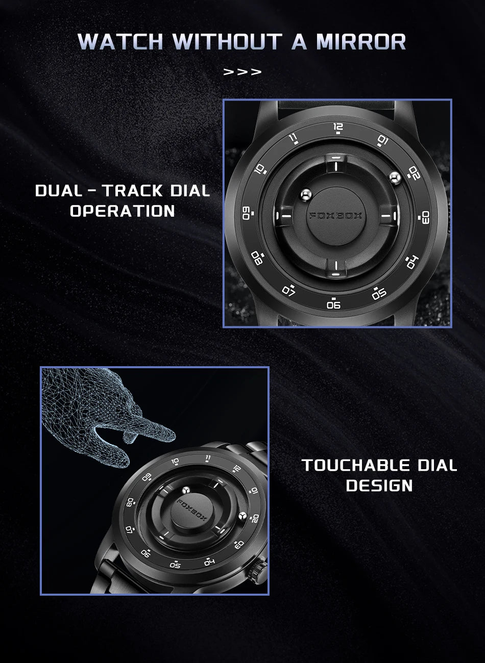 Foxbox 2025 Luxury Watches Men Creative Scrolling Beads Quartz Wristwatches Fashion Waterproof Magnetic Force Mens Watch Reloj