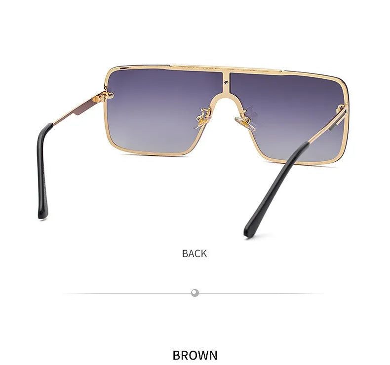 Fashion Oversized Square Sunglasses For Men Big Frame 2025 Luxury Brand Design Metal Frame Sun Glasses Man Retro Shades Eyewear