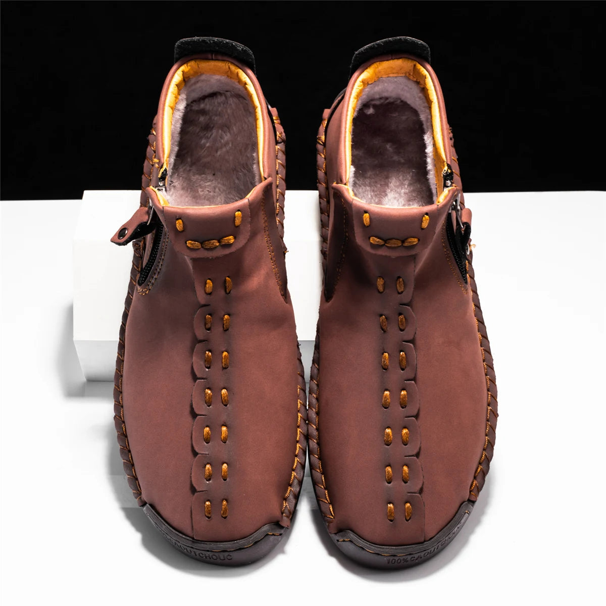 2025 New Men's Handmade Leather Loafers Boots Fashion Ethnic Style Casual Shoes Comfortable Lightweight Breathable Mens Boots