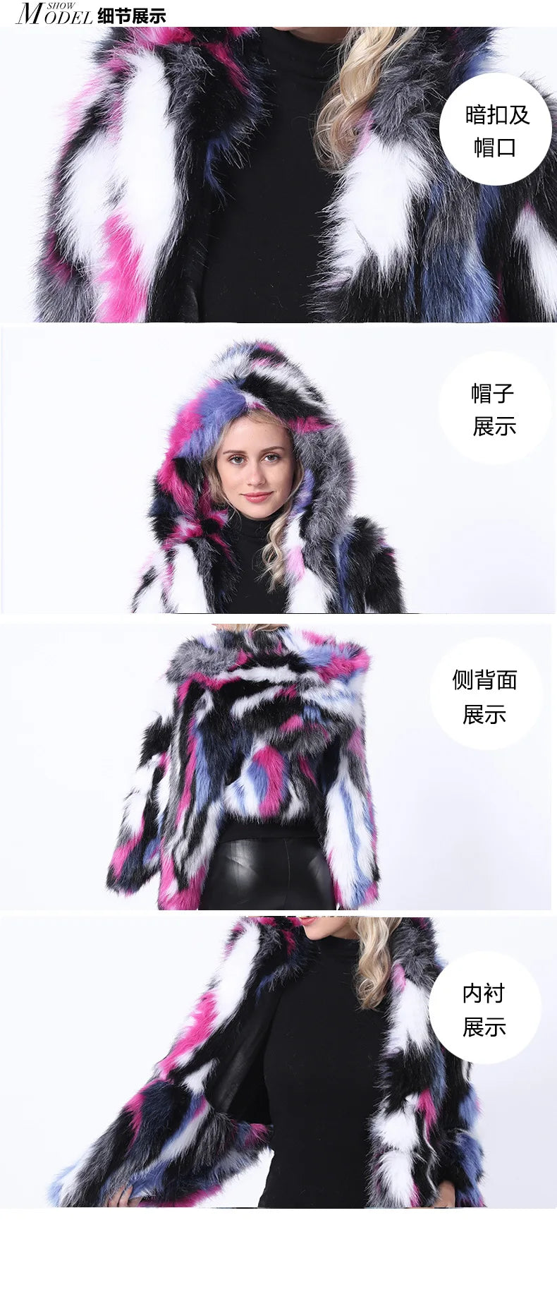 2018 New European and American Women's Clothing Top Imitation Fox Fur Color Fur Short Coat