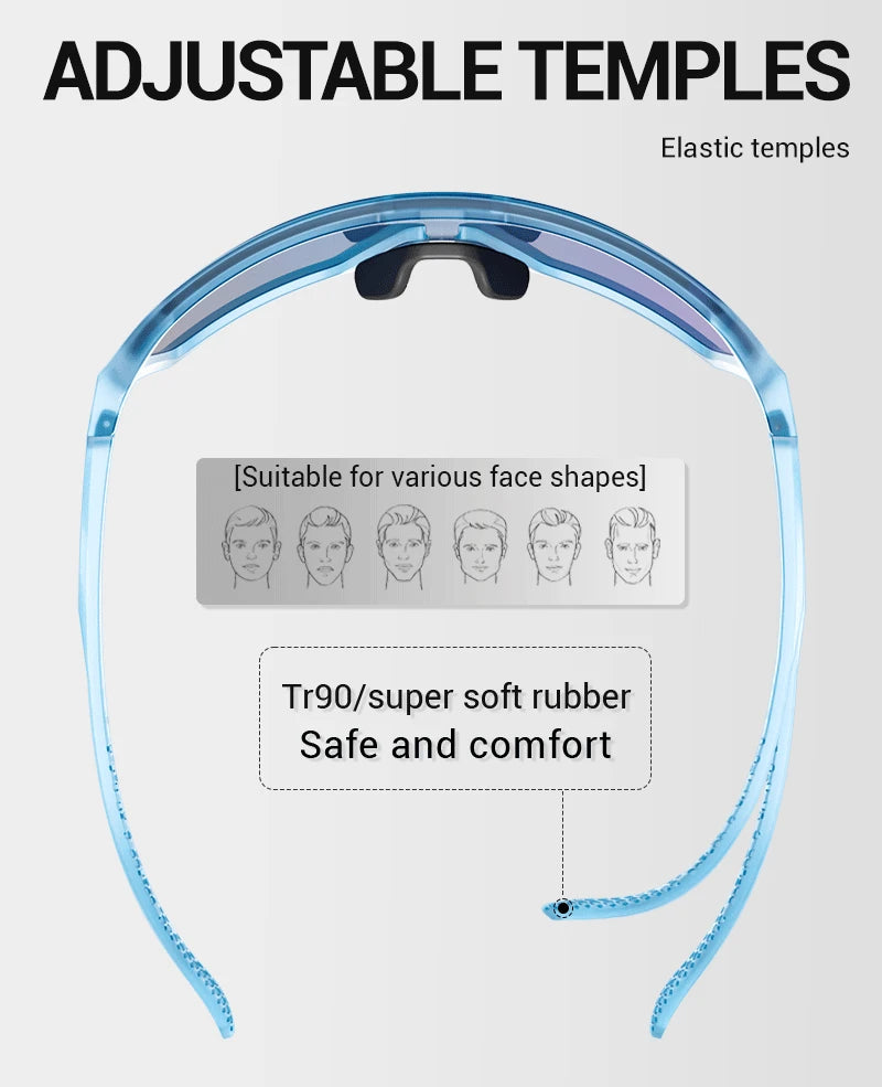 Scvcn Color Photochromic Sunglasses Cycling Glasses Sports for Men Mountain Bike Road Bicycle Fashion Eyewear Goggles UV400 MTB