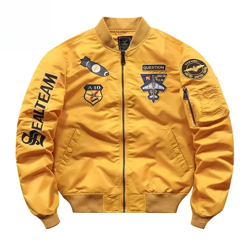 Men's Jacket Spring and Autumn Air Force MA1 Pilot Jacket Heavy Industry Embroidery Motorcycle American Fashion Baseball Jacket