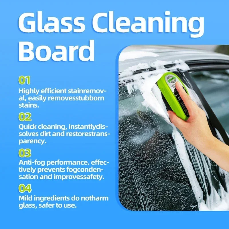 1Pc Car Glass Oil Film Wipe-front Windshield Side Window, Oil Removal, Dirt Removal, Coating, Crystal Plating, Strong Cleaning