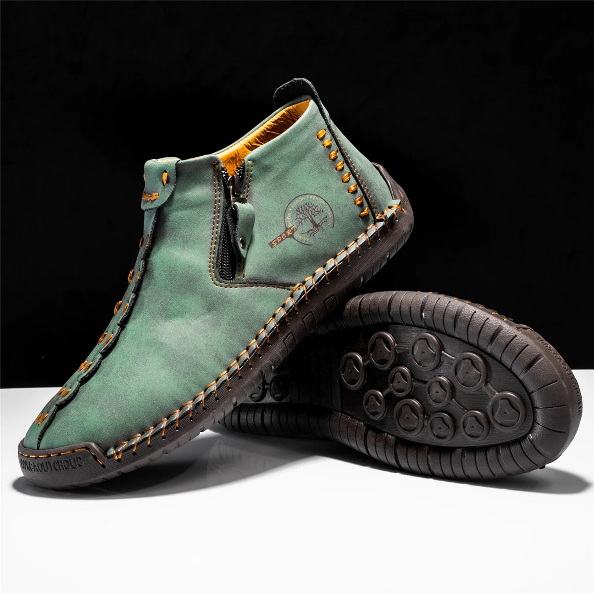 2025 New Men's Handmade Leather Loafers Boots Fashion Ethnic Style Casual Shoes Comfortable Lightweight Breathable Mens Boots