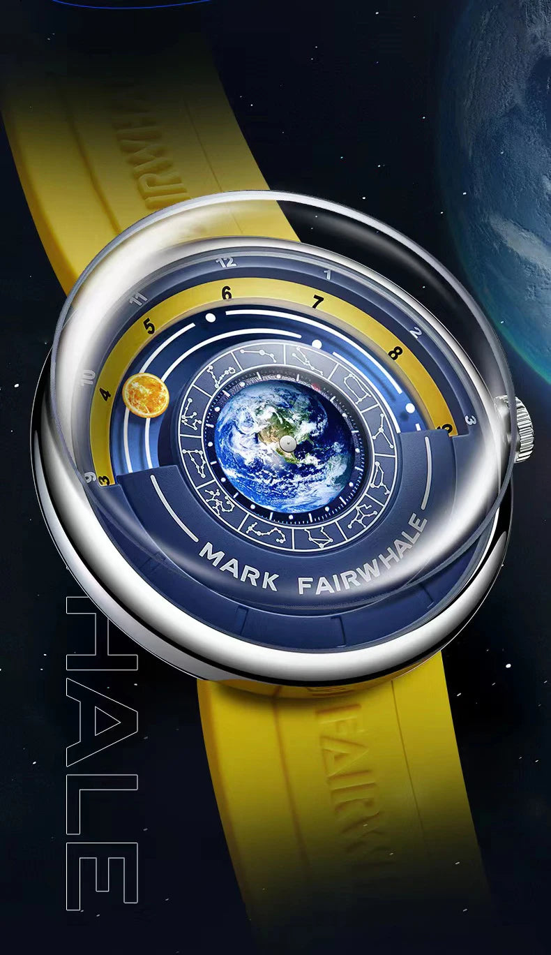 Mark Fairwhale 5700 Men's Watches Brand Silicone Strap Planet For Men Top Quartz Watch Reloj Hombre