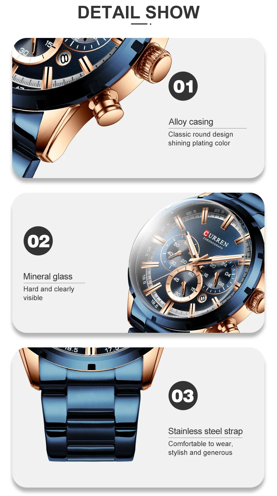 CURREN 8355 Top Brand Luxury Sports Quartz Mens Watches Full Steel Waterproof Chronograph Wristwatch Men Relogio Masculino