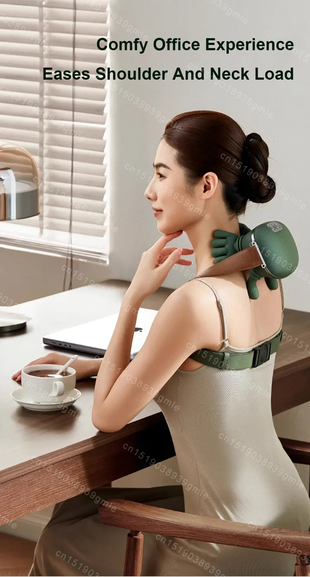 Heated Neck Massager Cervical Spine Massager Electric Kneading Neck Massager Deep Fatigue Relief Relax Muscle Hot Compress