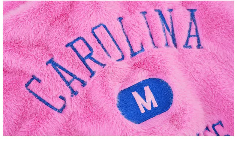 Fake Fur Girls Jacket Winter New Solid Color Letter Print Padded Lining Thick Warm Plush Coats For 5-12Y Kids Fashion Overcoat