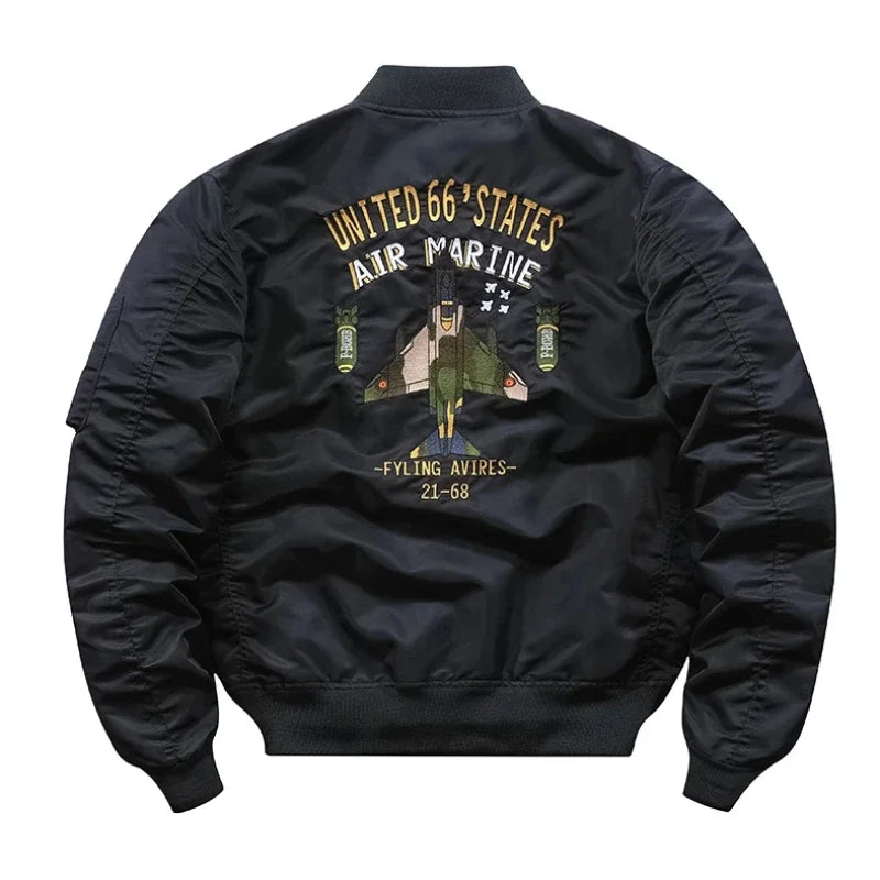 Men's Jacket Spring and Autumn Air Force MA1 Pilot Jacket Heavy Industry Embroidery Motorcycle American Fashion Baseball Jacket
