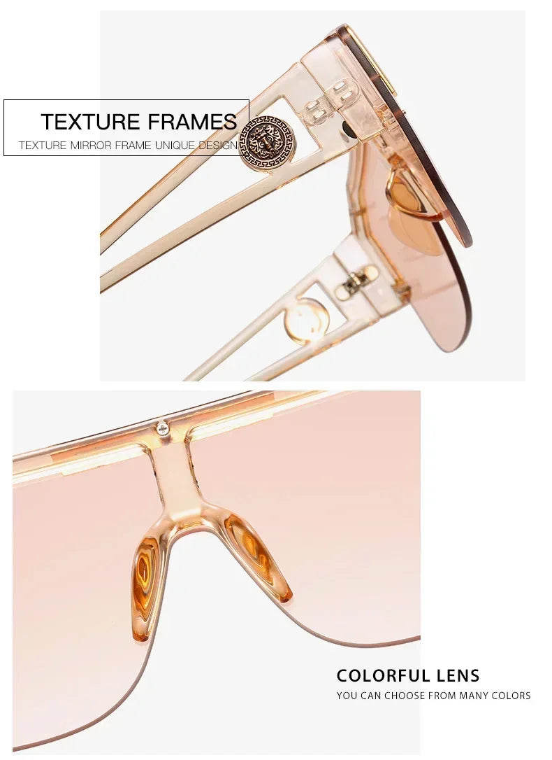 2025 Luxury Big Square Sunglasses Women Brand Designer Retro Blue Sun Glasses For Female Oversized Black Shades Oculos UV400