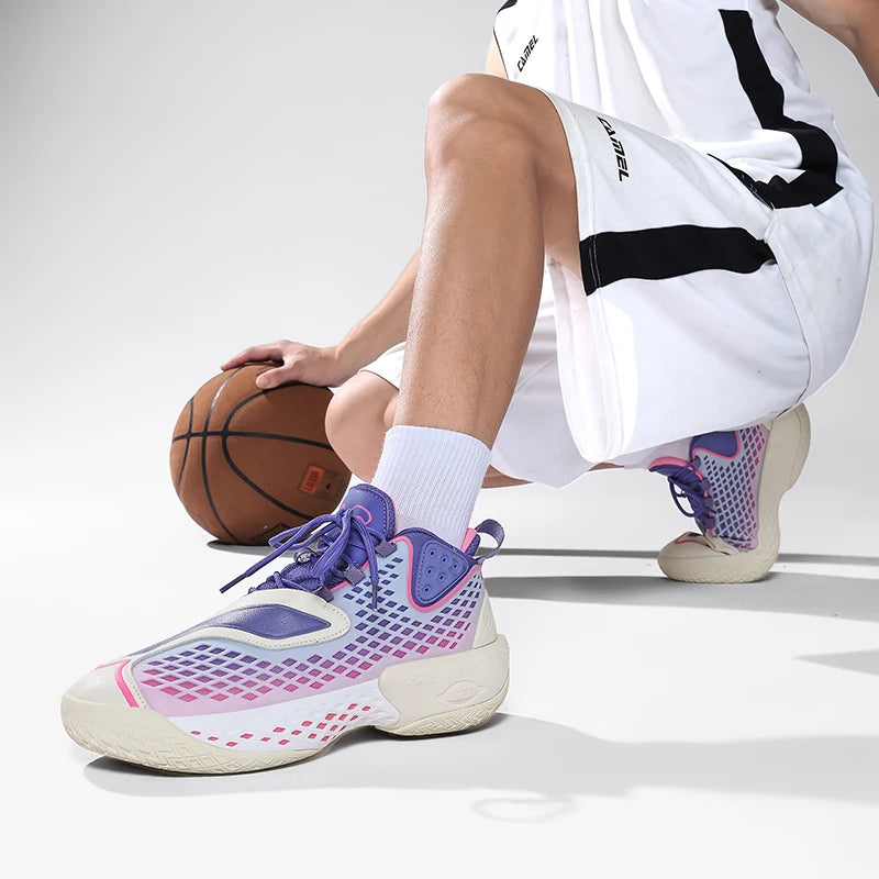 High-quality Men's Basketball Shoes Women Reflective Basketball Sneakers Men Outdoor Rubber Anti Slip Sports Training Shoes Male