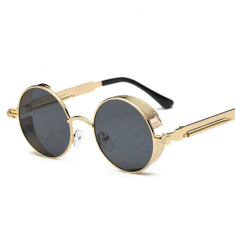New Round Metal Sunglasses Steampunk Men Women Fashion Glasses Brand Designer Retro Vintage Sun Glasses UV400 Gafas De Sol