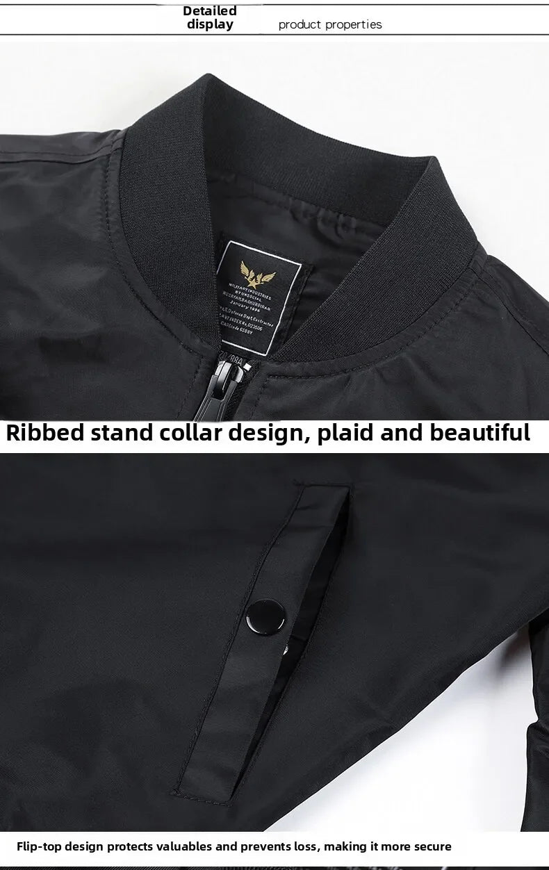 Men's Jacket Spring and Autumn Air Force MA1 Pilot Jacket Heavy Industry Embroidery Motorcycle American Fashion Baseball Jacket