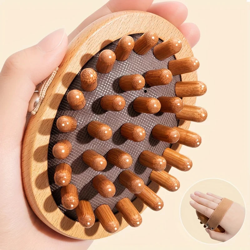 1pc Meridian Massage Brush Soft Manual Full Body Gua Sha Massager Head Abdomen Leg Body Relaxation Home Use Anti-Fatigue
