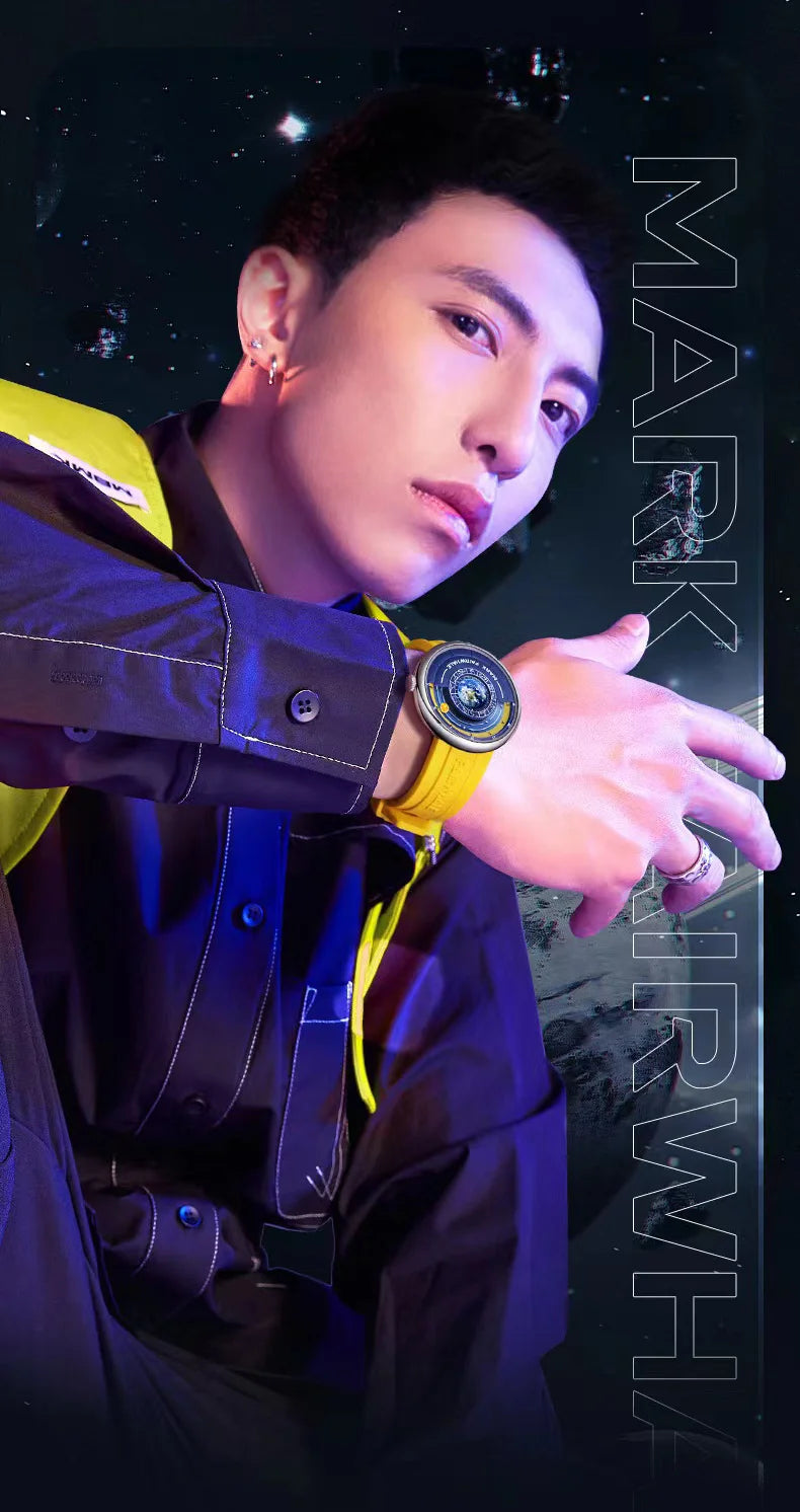 Mark Fairwhale 5700 Men's Watches Brand Silicone Strap Planet For Men Top Quartz Watch Reloj Hombre