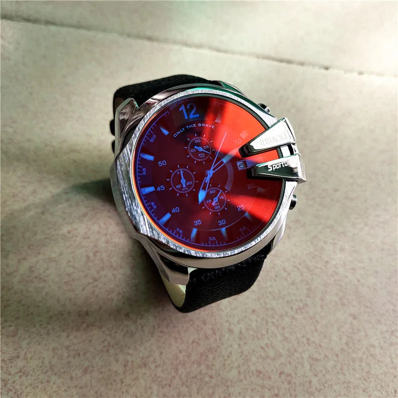 Top Brand Chronograph Watches Men Large Dial Multifunction Military Quartz Business Creative Sports Wristwatch Relogio Masculino