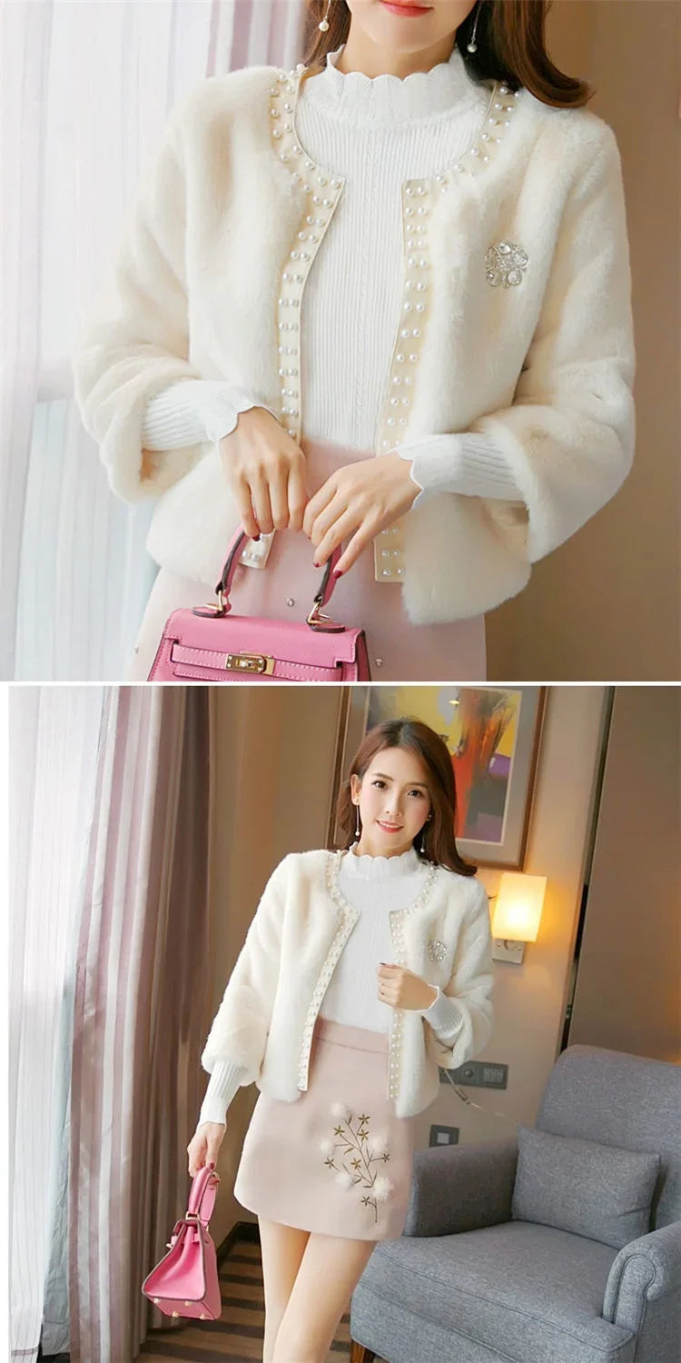 Jacket Women Faux Fur Coat Autumn And Winter Imitation Fur Short Coat Overcoat Women's Clothes Veste Femme