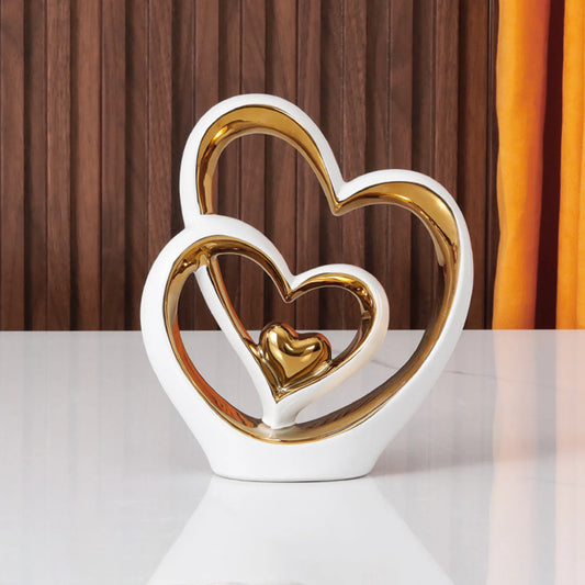 Ceramic Heart Statue Ornament Living Room Entrance Cabinet Desktop Decor for Glass Display Cabinet Valentine Birthday Gifts