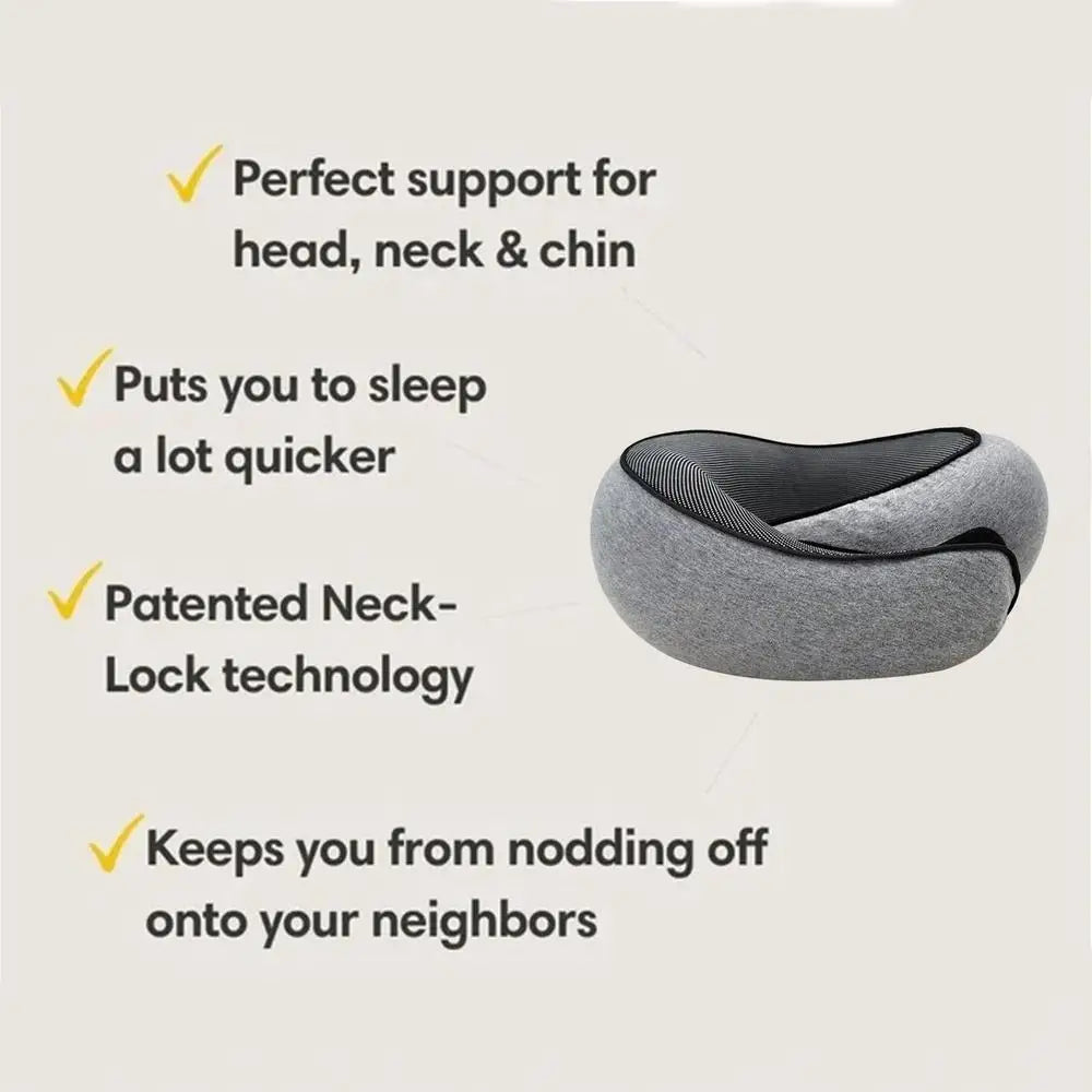 Memory Foam Neck Pillow Neck Support Pillow With Head Cushion Support Camping Neck Protect Soft Memory Foam Head Support