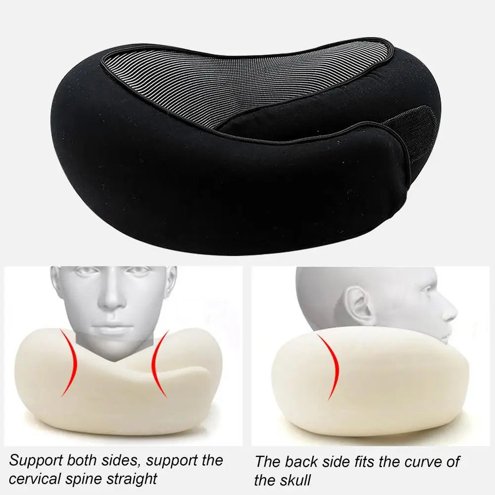 Memory Foam Neck Pillow Neck Support Pillow With Head Cushion Support Camping Neck Protect Soft Memory Foam Head Support