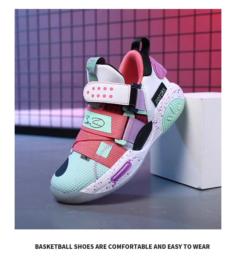 New Brand Children's Basketball Shoes For Boys Girls Non-slip Kids Sport Shoes Lightweight Outdoor Sneakers Trainers Footwear