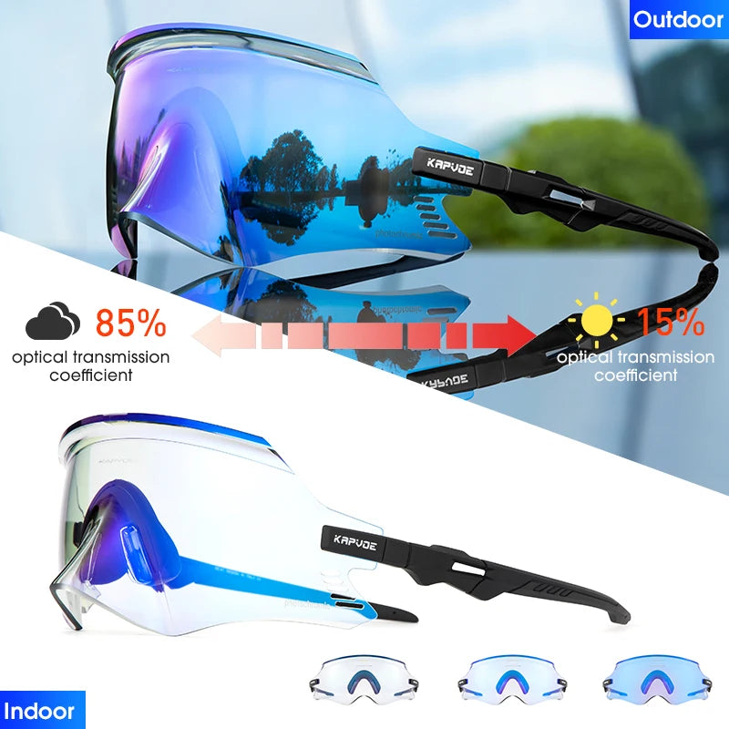 Kapvoe Cycling Sunglasses UV400 Protect Men Bike Sunglasses MTB Eyewear Outdoor Sport Goggles Bike Glasses Oculos De Ciclismo