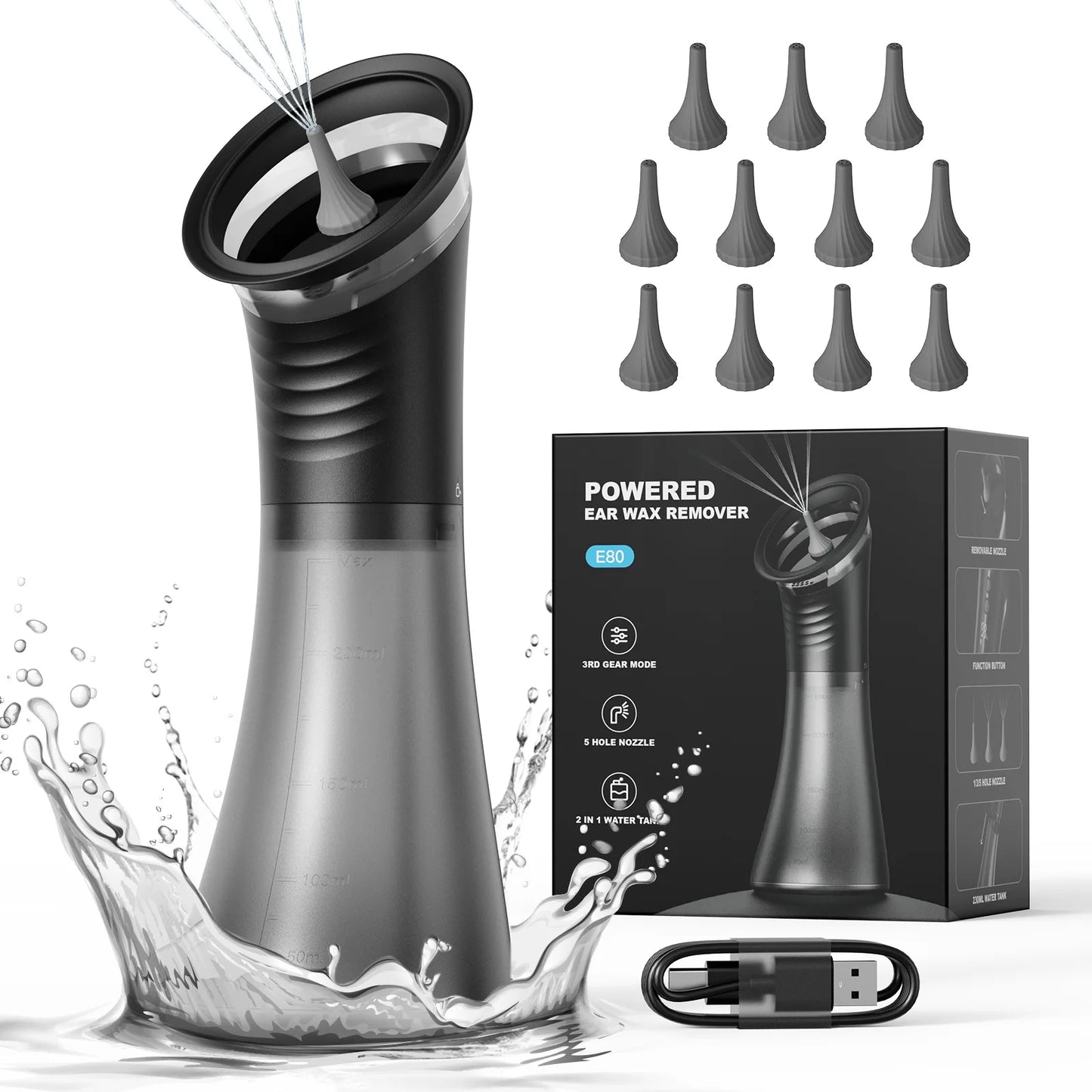 Electric Ear Washer Household Convenient Cleaner Earwax Cleaning Tool Flusher