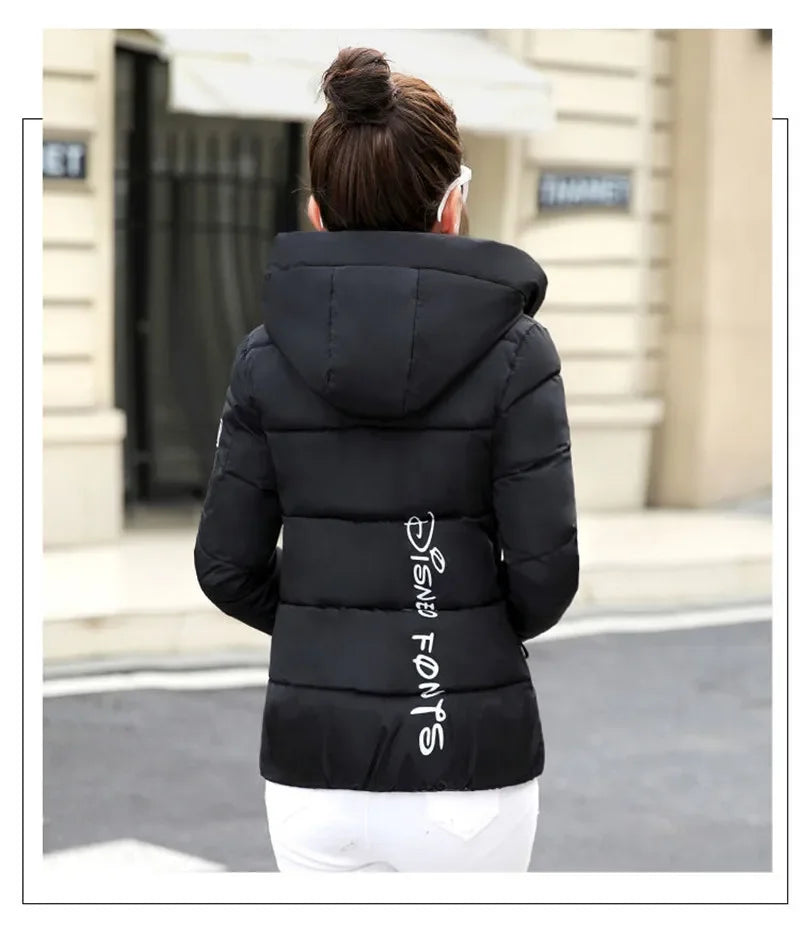 2025 New Winter Parkas Women Jacket Hooded Thick Warm Short Jacket Cotton Padded Parka Basic Coat Female Outerwear 5XL