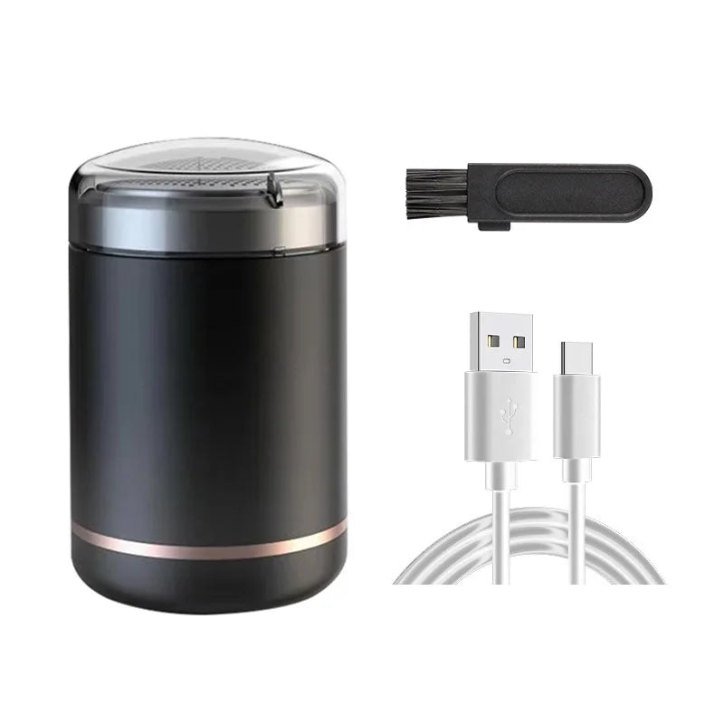 Ultra-Thin Portable Electric Mini Men’s Shaver USB Rechargeable Waterproof Beard Razor Trimmer for Car Use with Long Battery