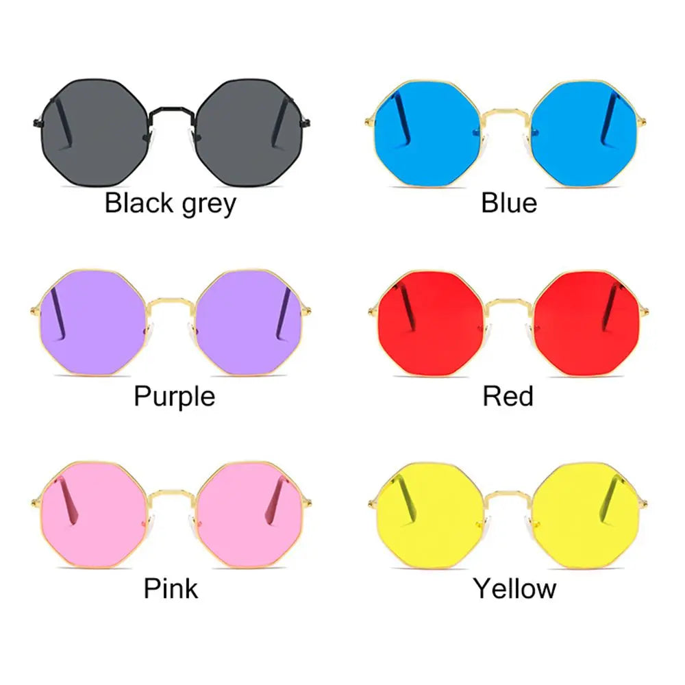 Trendy Sun Glasses UV400 Protection Sunglasses for Women Men's Shades Octagonal Polygon Retro Sunglasses